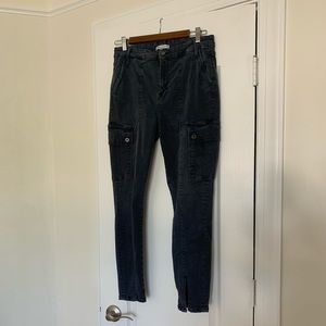 GOOD AMERICAN Dark Gray/Black Cargo Jeans 12/31